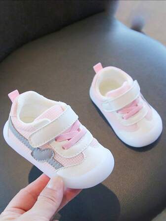 新款春秋款透气网眼软底防滑钩环运动鞋适合 6 个月 - 3 岁婴幼儿男童女童步行鞋