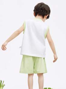 Balabala Baby Short Sleeve Set Boys' Quick-Drying T-Shirt Summer Pants Stylish And - Green - View 2