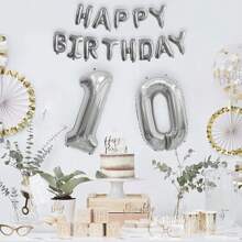 40 Inch Silver Number Balloon , Large Number Foil Balloons Mylar For Birthday Party Celebration Decorations Supplies, Digital Balloons For Wedding Anniversary Events Decorations,Christmas