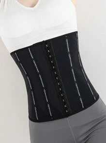 Ceinture D'entraînement De Taille Pour Femme Avec 13 Baleines En Acier, Pour La Remise En Forme, La Récupération Après L'accouchement Et La Sculpte Du Corps - Noir - Voir 5
