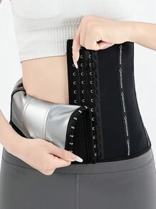 Ceinture D'entraînement De Taille Pour Femme Avec 13 Baleines En Acier, Pour La Remise En Forme, La Récupération Après L'accouchement Et La Sculpte Du Corps - Noir - Voir 1