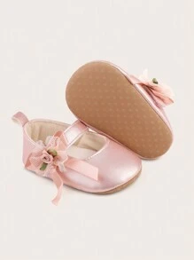 Soft-Sole Infant Princess Style Walking Shoes, Non-Slip & Stay On, For Girls Aged 0-12 Months, Spring/Autumn - Pink - View 2