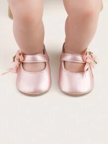 Soft-Sole Infant Princess Style Walking Shoes, Non-Slip & Stay On, For Girls Aged 0-12 Months, Spring/Autumn - Pink - View 3