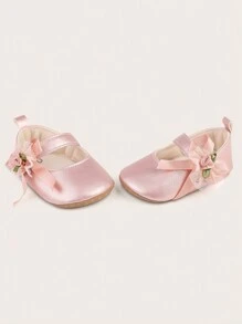Soft-Sole Infant Princess Style Walking Shoes, Non-Slip & Stay On, For Girls Aged 0-12 Months, Spring/Autumn - Pink - View 4