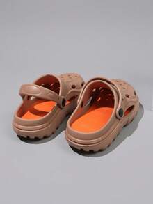 男童凹槽海灘涼鞋,防滑柔軟鞋底,保護腳趾,適合戶外活動 - 紫紅色 - 查看 4