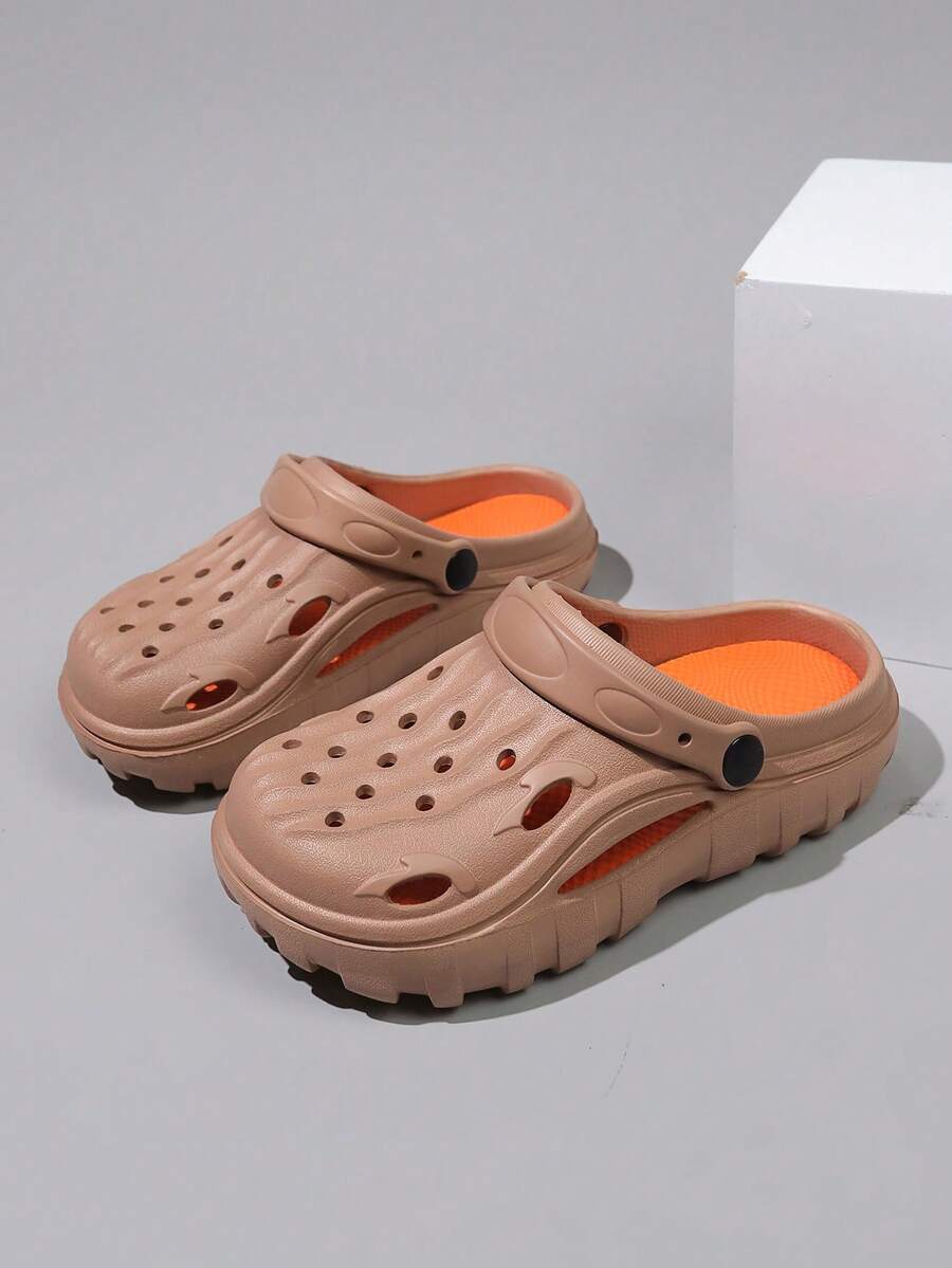 男童凹槽海灘涼鞋,防滑柔軟鞋底,保護腳趾,適合戶外活動 - 紫紅色 - 查看 1