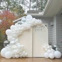 113PCS White Latex Balloons In Different Sizes, White Balloon Arch Garland Kit 5/10/12/18 Inch, Matte White Latex Party Balloons, White Latex Balloons Suitable For Wedding, Birthday, Engagement, Anniversary Decoration. - White - View 7