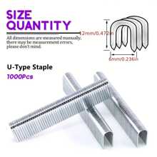 1 套重型订书钉组合套件 - 3000/2000 个订书钉，适用于订书枪，包括门钉、U 形订书钉和 T 形订书钉，适用于紧固材料、装饰、木工、家具、门窗