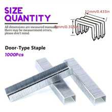 1 套重型订书钉组合套件 - 3000/2000 个订书钉，适用于订书枪，包括门钉、U 形订书钉和 T 形订书钉，适用于紧固材料、装饰、木工、家具、门窗