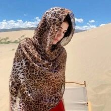 Khăn choàng cổ họa tiết da báo cho phụ nữ, chăn lớn, khăn choàng Cheetah - Nhiều màu - Xem 12