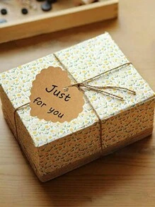 100pcs Blank Kraft Paper Hang Tags With Heart Shape Thank You Message,Christmas