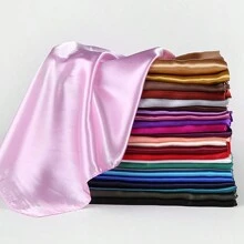 Ladies' Solid Color Satin Square Scarf, 90cm, Silk-Like Shawl, Neckerchief, Headscarf Casual Bandana Headband Fashion Hairband