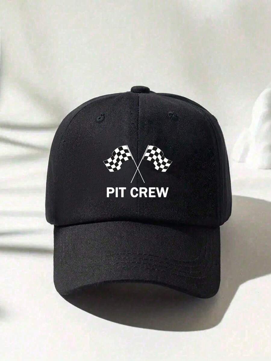 Street 1pc Unisex Lightweight Baseball Cap, Fashionable Racing Flag Printed Sun Hat With Adjustable Strap, Comfortable And Breathable, Suitable For All-Day Wear