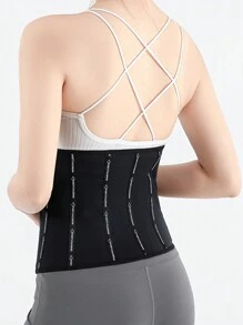 Ceinture D'entraînement De Taille Pour Femme Avec 13 Baleines En Acier, Pour La Remise En Forme, La Récupération Après L'accouchement Et La Sculpte Du Corps - Noir - Voir 4