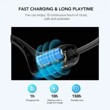 Nuroum 開放式運動耳機- 空氣傳導無線耳機-防汗跑步健身專用 - 黑色 - 查看 4