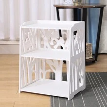 LIVINGANDHOME Living And Home Rustic Small White Bedside Table,Sofa Table,Coffee Table,Side Table -Multipurpose Nightstand And End Table For Living Room, Bedroom, Home Office - 白色 - View 6