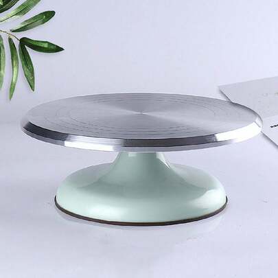 1 Stück 10-Zoll Aluminium-Legierung Kuchendrehplatte, rutschfester drehbarer Dessert-Präsentationsständer, geeignet für Kuchendekoration-Werkzeuge, Backwerkzeuge, Küchengeräte, Küchenutensilien
