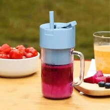Mini di động Máy ép trái cây điện Sạc Usb Trái cây trái cam Chanh Máy xay Smoothie Sữa lắc Máy móc Đồng hồ tự động Phòng bếp Tươi Nhấn Máy móc - Hồng - Xem 2