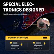 Donner Electric Guitar 39 Inch Designer Series DST-200 Stylish Solid Body Electric Guitar For Beginner Intermediate & Pro Players, Single Coil Split System, Bonus Bag, Cable, Strap - Black - View 7