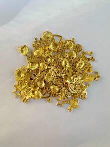 100pcs Random Mixed Diy Jewelry Accessories, Suit For Necklace, Bracelet, Earrings, Zipper Pull, Shoe & Apparel Decoration - Yellow Gold - View 4