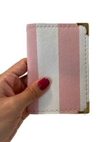 Carteira Feminina Slim Porta Cartão Porta Documentos Listras