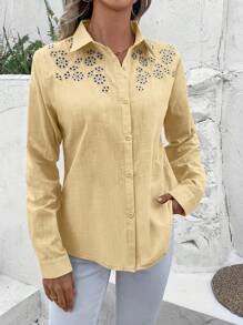 Women Blouses - 米色 - 查看 2