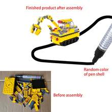 Magic Drawing Line Follow Engineering Vehicle Desk Toy, Buildable & Inductive Toy Car, Following The Black Lines Drawn By Marker Pen (Marker Pen Color Random) - Multicolor - View 10