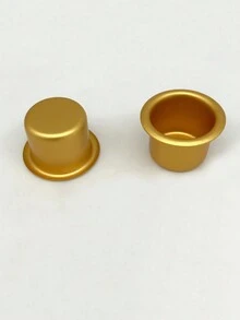 1個30入金銀色金屬蠟燭杯,可重複使用diy蠟燭製作盤,蠟燭支架配件,蠟燭容器 - 彩色 - 查看 10