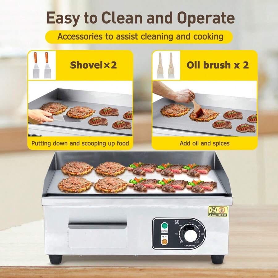 14Inch Commercial Electric Grill 1500W Electric Countertop Grill Non