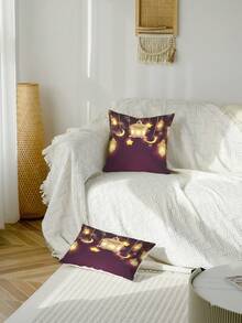 1pc Festival Star & Moon Light Print Pillowcase