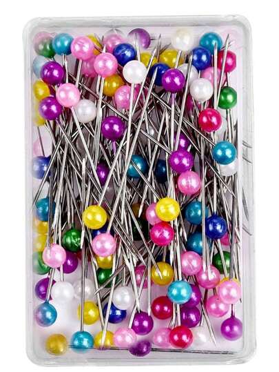 100 st/200 st dekorativa nålar med konstpärlor, DIY-sytillbehör färgglada nålar för hantverk, klädaccessoarer