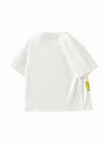 Balabala Boys' Short Sleeve T-Shirt, Summer Cartoon Top - White - View 3