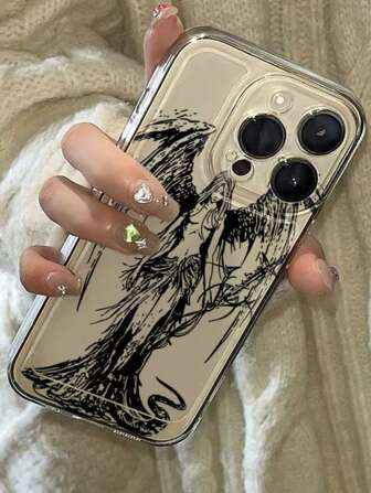 כיסוי טלפון שקוף ועמיד בפני זעזועים בסגנון חלל INS בסגנון מלאך, תואם לאייפון, עמיד למים, נגד נפילה, עמיד בפני שריטות