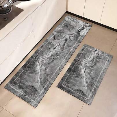 A Piece Of Silica Gel Kitchen Mat Featuring Gradient Pattern And High-End Texture, Offering Cushioning And Fatigue Relief While In A Luxurious And Fashionable Style, Can Be Used As A Water Absorbing, Quick-Drying And Skid-Resistant Mat Or Carpet For Kitchen, Bathroom, Entrance Hall, Laundry, Etc. ,Room Decor
