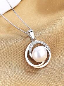 1 chiếc vòng cổ hoa ngọc trai giả dành cho phụ nữ, phong cách sang trọng tối giản với mặt dây chuyền S925 có thể xoay, trang sức cưới cô dâu ngày lễ tình nhân - ngọc trai - Xem 7