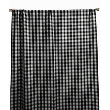 Gingham Checkered Poplin Window Curtain Panel