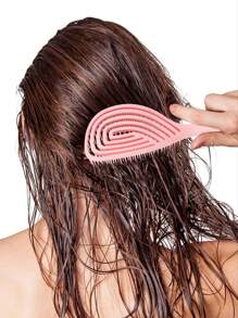 1支通風解結梳,更快吹乾,女用彎形通風造型梳,可濕乾兼用中空髮梳,多種顏色可選 - 彩色 - 查看 6