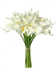 1入/4入/8入組白色假发簪百合13.4英寸,適用於母親節家居廚房和婚禮,帶莖絲綢花,瓶子裝擺飾、餐桌裝飾、家居裝飾美學 - 白色 - 查看 1