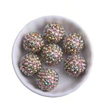 18x20mm 10 Stück Chunky runde bunte Harz Strass Kugelperlen für Bubblegum Halsketten Schmuck - Verschiedenfarbig - Übersicht 29