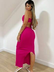 Women Dresses - Màu Hồng Tươi - Xem 2