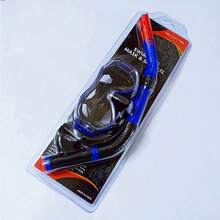 Face Mask Diving Goggles Deep Sea Suit Full Tempered Glass Dry Diving Glasses - Blue - View 5