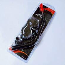 Face Mask Diving Goggles Deep Sea Suit Full Tempered Glass Dry Diving Glasses - Blue - View 3