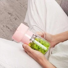 Mini di động Máy ép trái cây điện Sạc Usb Trái cây trái cam Chanh Máy xay Smoothie Sữa lắc Máy móc Đồng hồ tự động Phòng bếp Tươi Nhấn Máy móc - Hồng - Xem 11