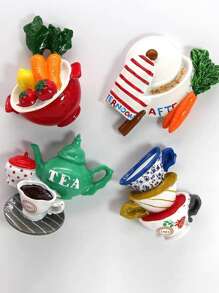 1pc, Fridge Magnets, Cartoon Fridge Magnets, Kawaii Simulation Food Refrigerator Magnets, Whiteboard Magnets Sticker, Decorative Refrigerator Magnets, Cute Office Kitchen Magnets, Rama Gift, Dorm Essentials, Home Decoration - Three Color Bowl - View 4