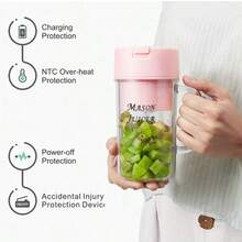 Mini di động Máy ép trái cây điện Sạc Usb Trái cây trái cam Chanh Máy xay Smoothie Sữa lắc Máy móc Đồng hồ tự động Phòng bếp Tươi Nhấn Máy móc - Hồng - Xem 10