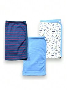 Set De 3 Sabanas Bebe Recién Nacido - Azul Naves - Ver 2