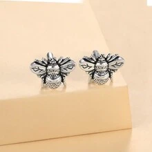 2入組復古蜜蜂造型袖扣 - 銀色 - 查看 3