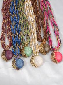 設計個性孔雀吊墜的時尚女士項鍊 - 藍色 - 查看 4