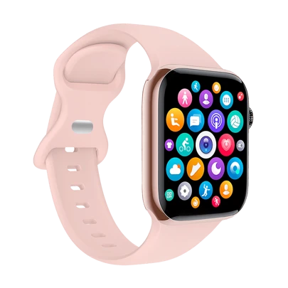 1 pieza de reloj inteligente multifuncional unisex con pantalla táctil TFT de 1,83 pulgadas y correa de silicona rosa, con varios modos deportivos, control de cámara y software social, recordatorio de mensajes y compatible con sistemas Android e iOS.