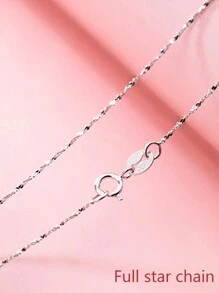 FOREVER QUEEN 925純銀頸鏈女士o形鍊盒鍊水波鍊星空鍊長款配鍊素鍊鎖骨鍊